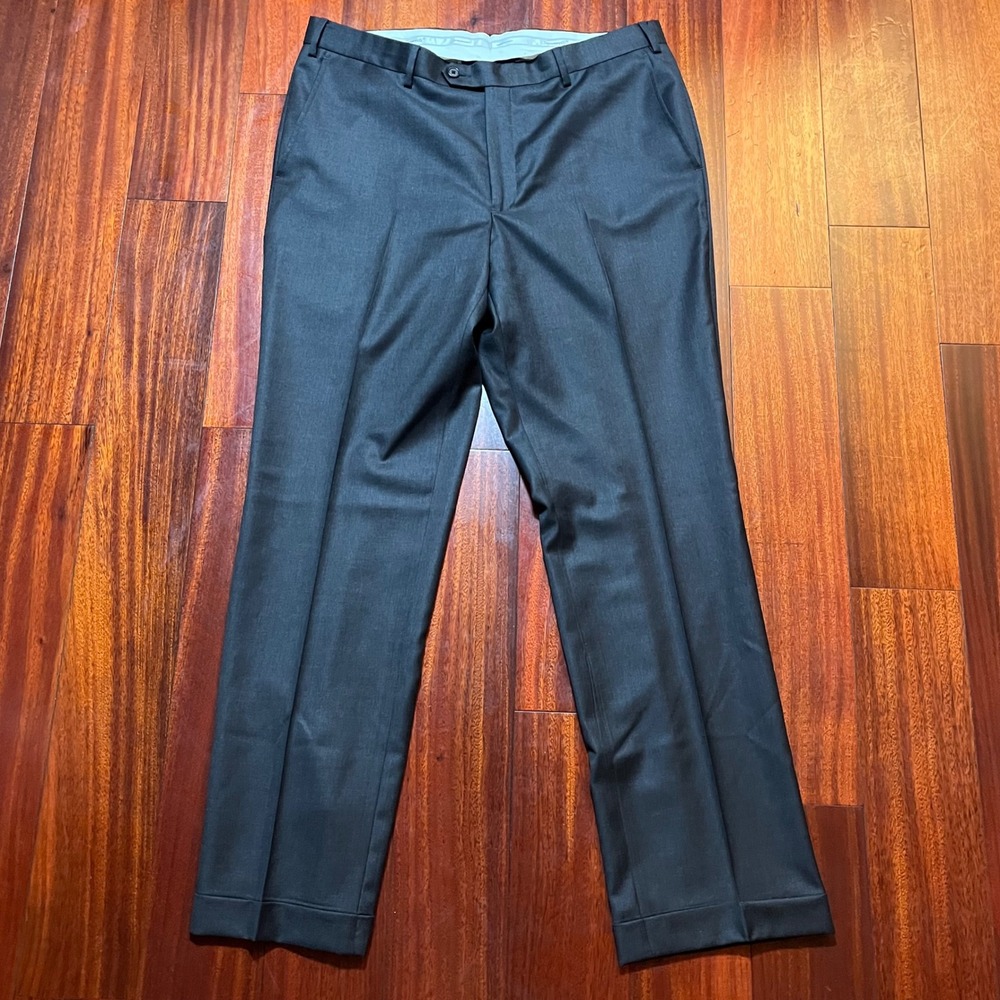Santorelli Pants Mens 38 (36x31) Roma Fit Charcoal Loro Piana Wool 1900LP